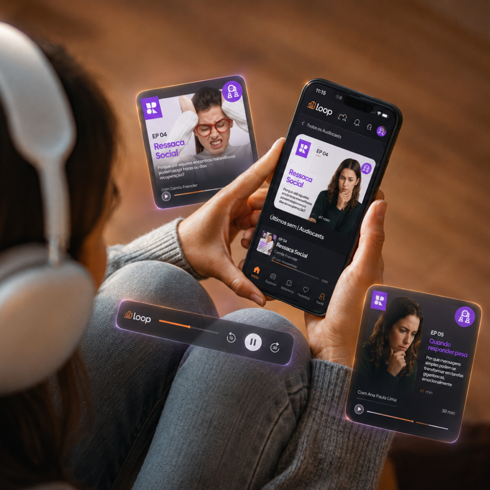 Audiocast by Rebelievers com player e ideias que podem ser levadas para um Loop
